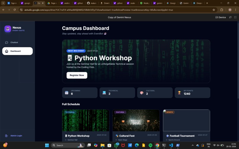 event managing app – screenshot 2