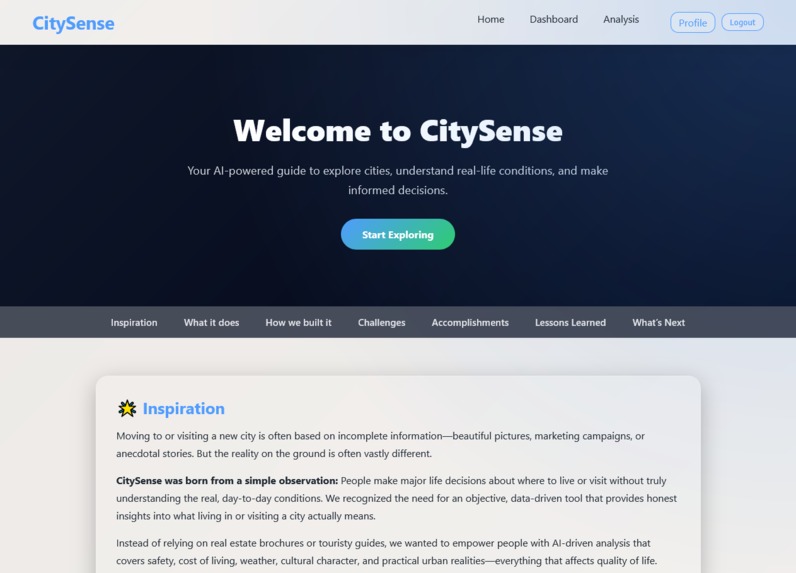 CitySense – screenshot 2