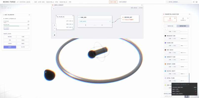 Neuro-Forge // v2035: Generative Bio-Physics Interface – screenshot 1