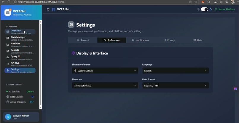 OCEANet' – Oceanic Data & Ecosystem Analytics Network – screenshot 6