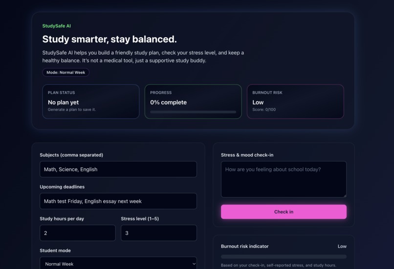 StudySafe AI – screenshot 1
