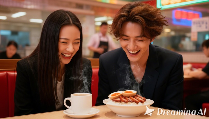 Romantic Milk Tea, Char Siu & Salted Egg Rice - Music Video – screenshot 2