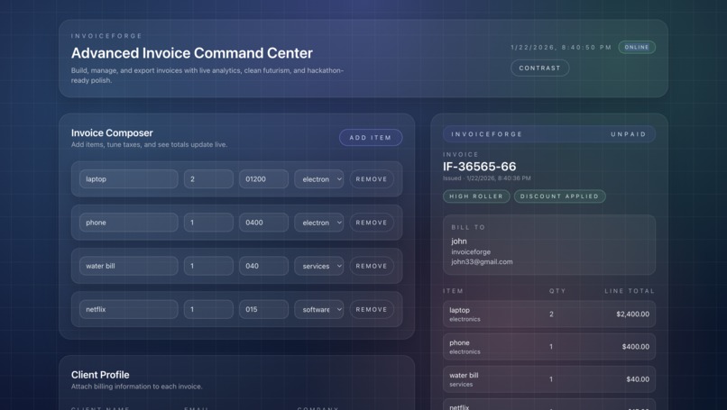 InvoiceForge – screenshot 1