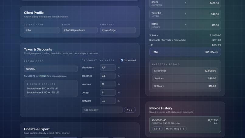 InvoiceForge – screenshot 4