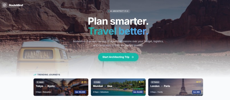 RouteMind-Ai Trip Planner – screenshot 1
