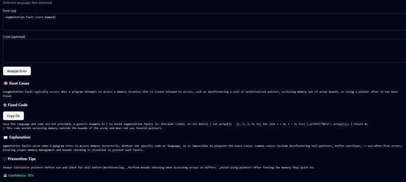 AI Dev Debugger – screenshot 2