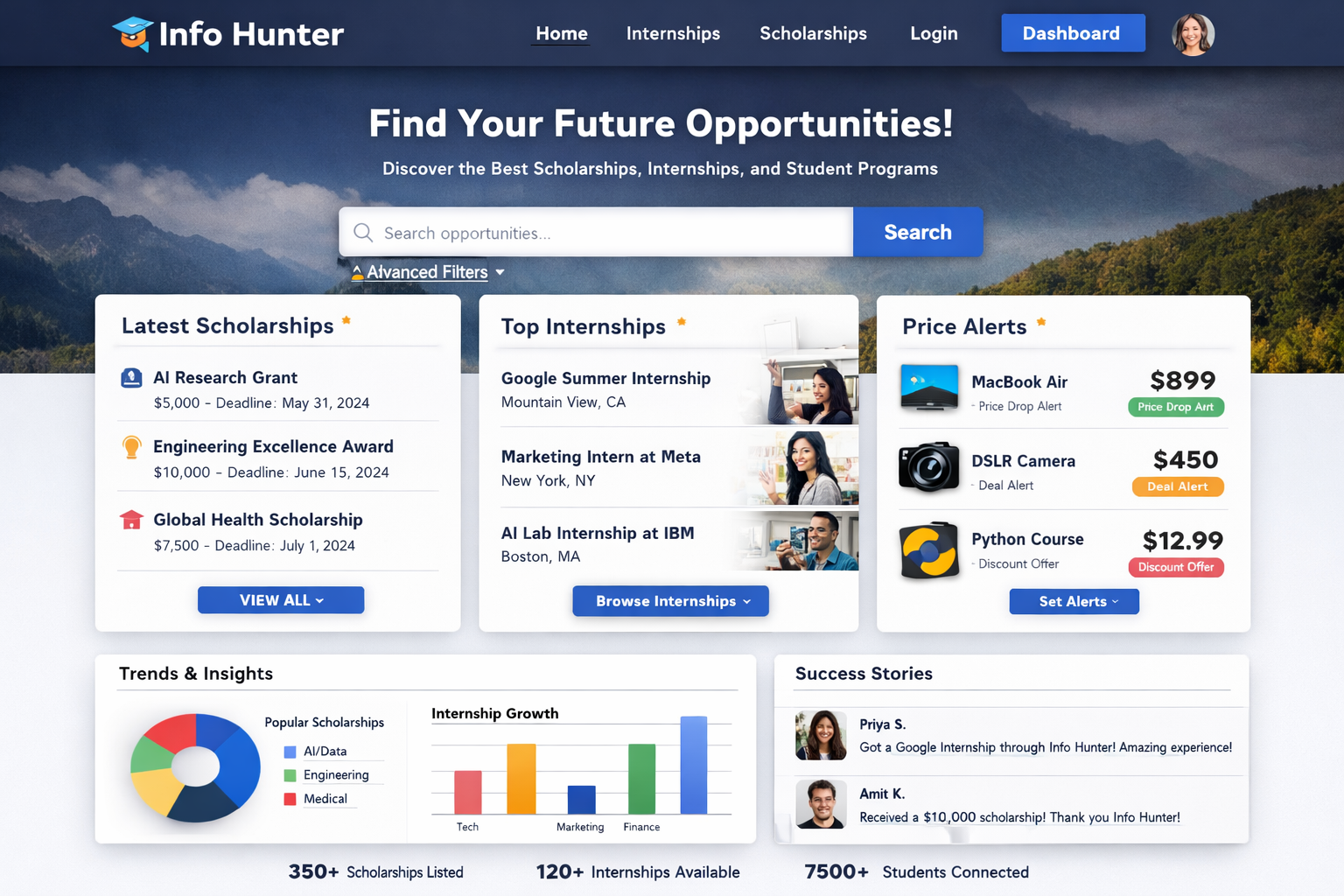 INFO HUNTER ( student portal) | Devpost