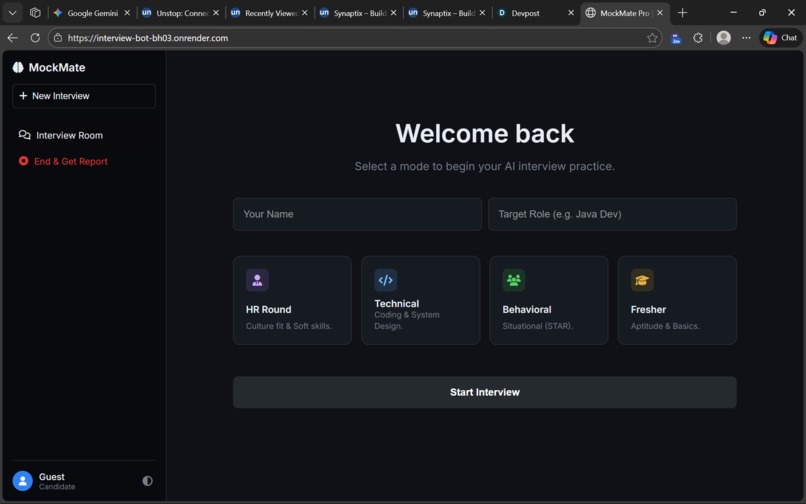 MockMate AI – screenshot 1