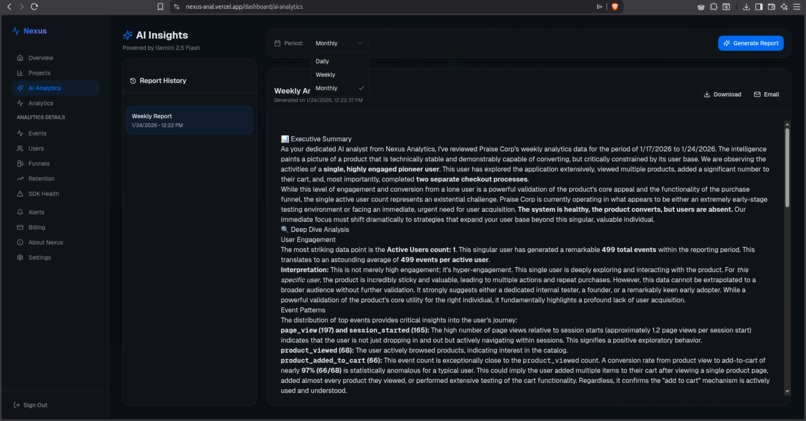 Nexus analytics – screenshot 4