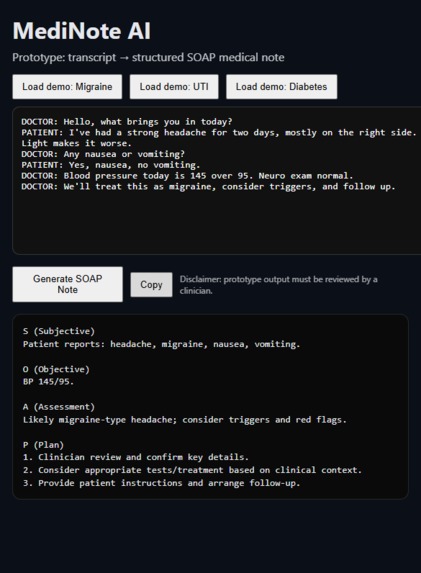 MediNoteAI – screenshot 1
