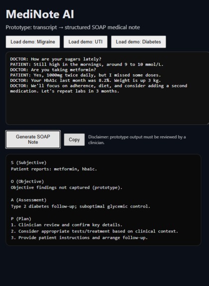 MediNoteAI – screenshot 2