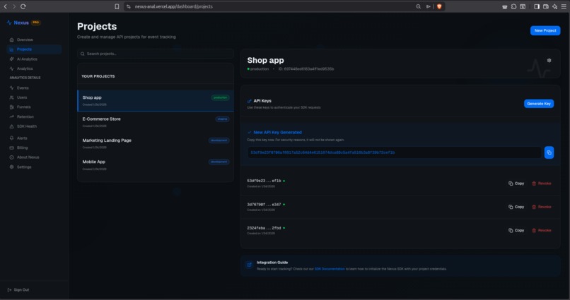 Nexus analytics – screenshot 3