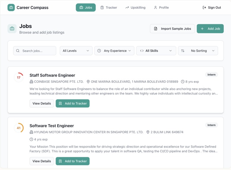 Team 90_Career Compass – screenshot 2