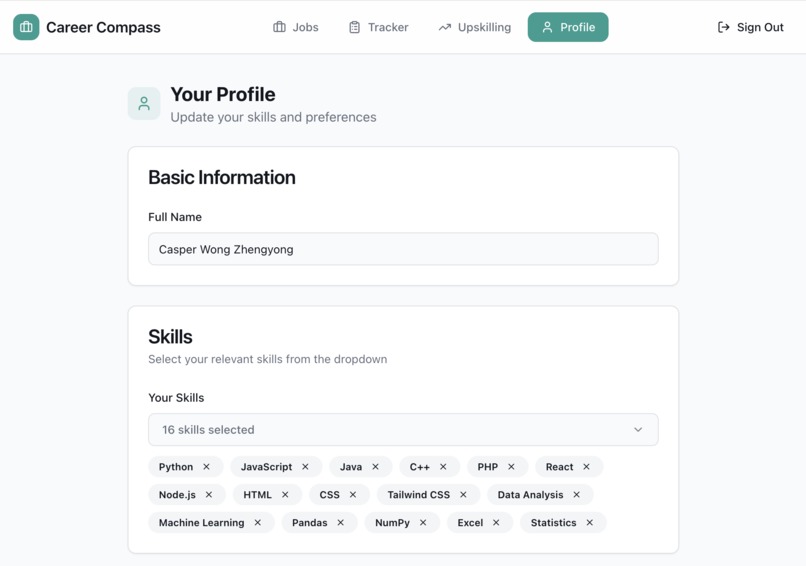 Team 90_Career Compass – screenshot 6