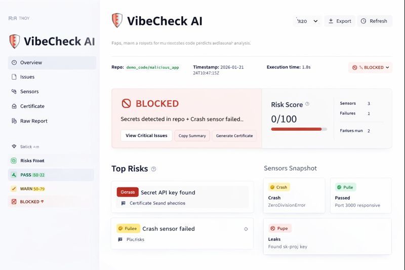 VibeCheck AI – screenshot 1