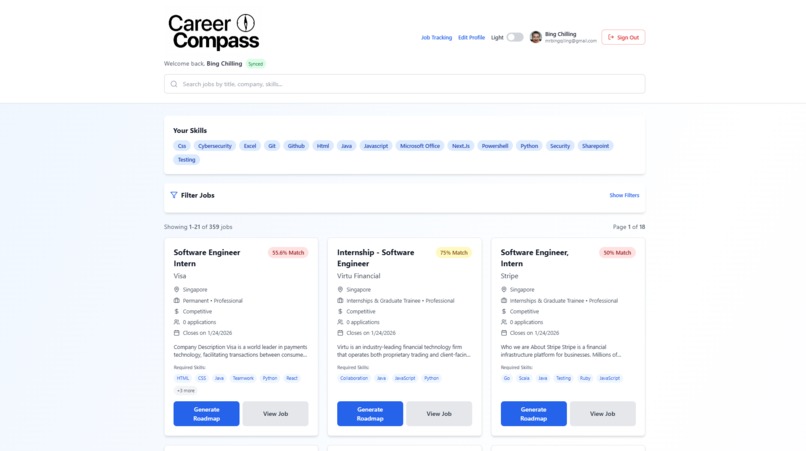 Team 54_CareerCompass – screenshot 2