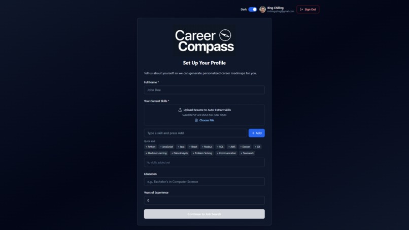 Team 54_CareerCompass – screenshot 1