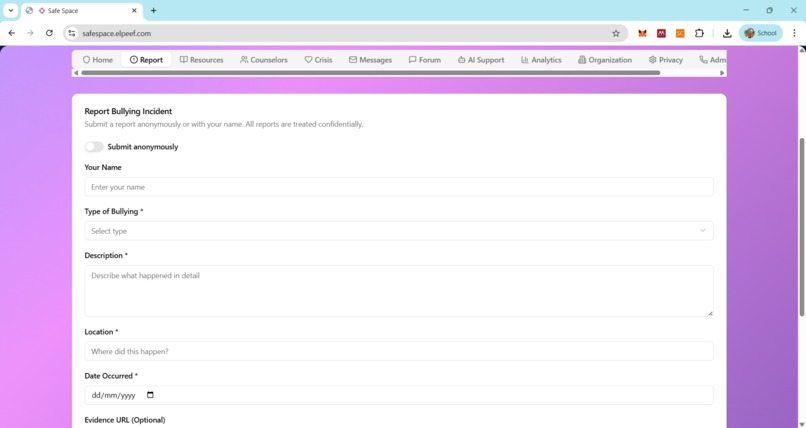 SafeSpace – screenshot 2