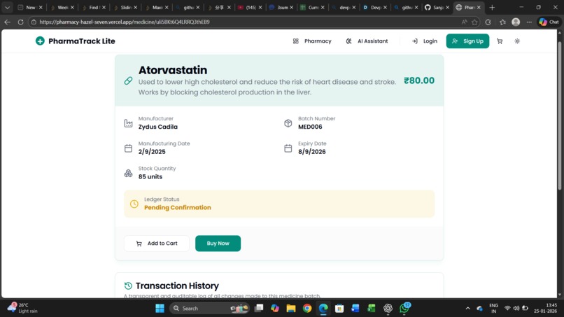 PharmaTrack Lite– Smart Blockchain Inventory for Healthcare – screenshot 2