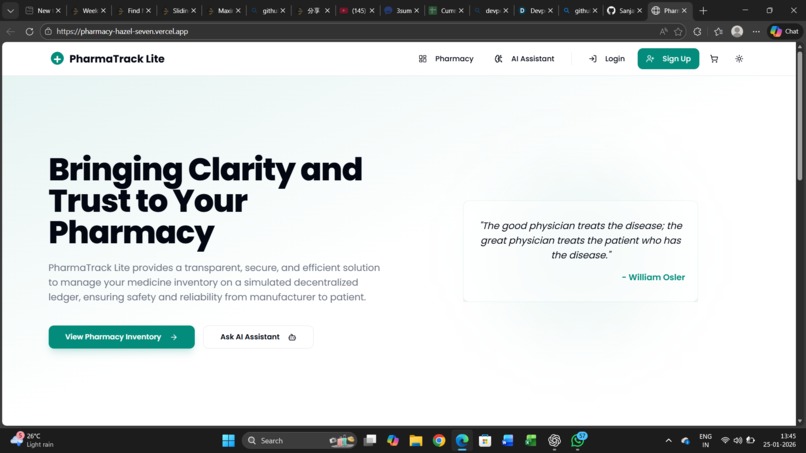 PharmaTrack Lite– Smart Blockchain Inventory for Healthcare – screenshot 1