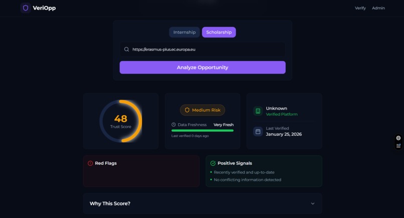 VeriOpp – Opportunity Trust & Freshness Analyzer – screenshot 2