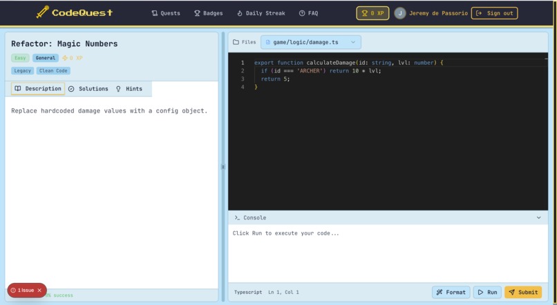 CodeQuests – screenshot 1