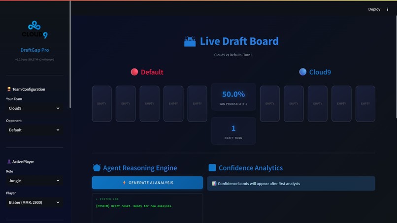 DraftGap AI: The Agentic Draft Strategist – screenshot 1