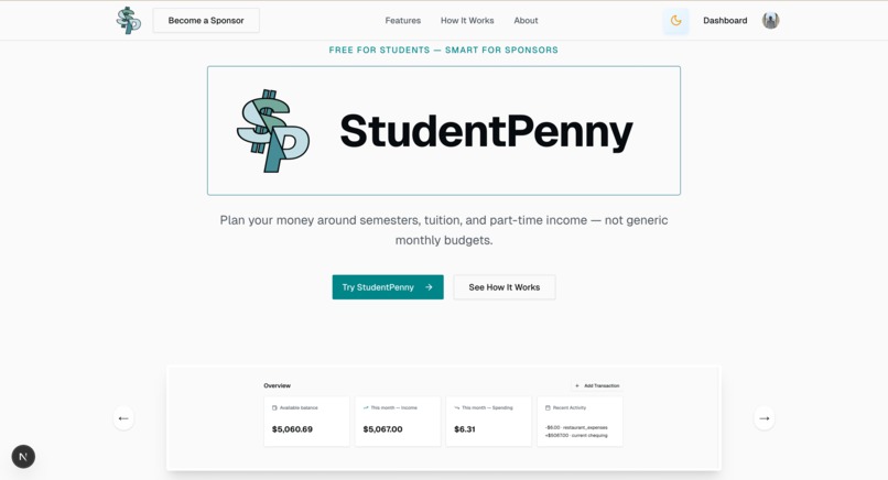 StudentPenny – screenshot 1