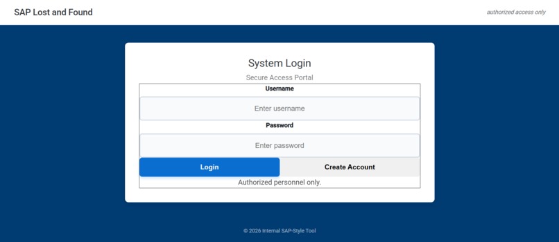 SAP Lost & Found – screenshot 1