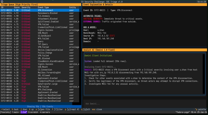 D3 Security: Signal-to-Decision Challenge – screenshot 1