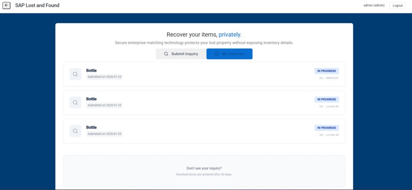SAP Lost & Found – screenshot 4