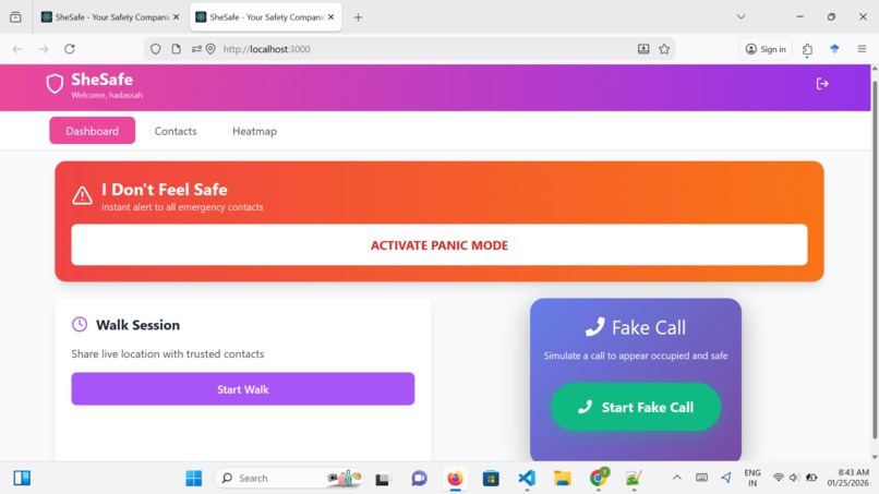 SheSafe – screenshot 2