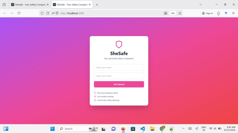 SheSafe – screenshot 1