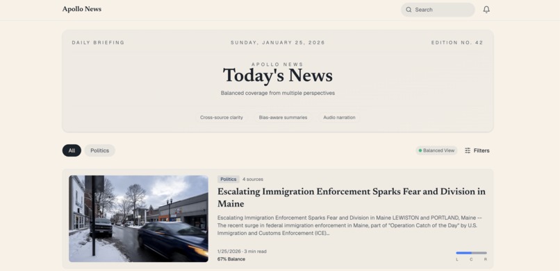 Apollo News – screenshot 1