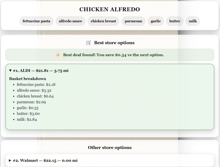 Cheapest Recipe Finder – screenshot 1