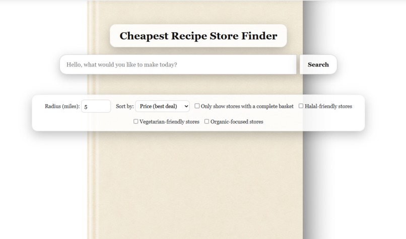 Cheapest Recipe Finder – screenshot 2
