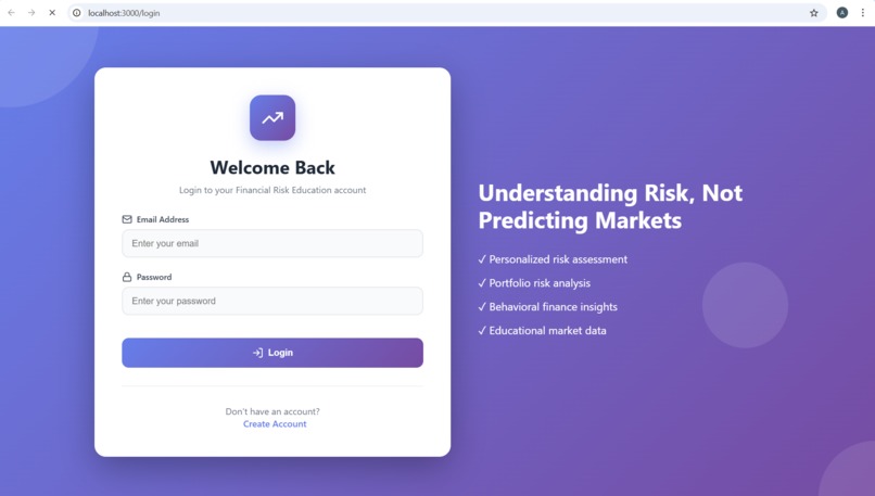 Financial Risk Education Platform – screenshot 1