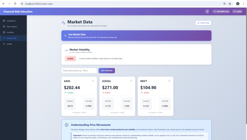 Financial Risk Education Platform – screenshot 4