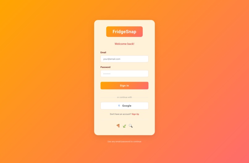FridgeSnap: From Photo to Fork – screenshot 2
