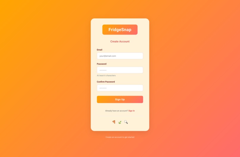 FridgeSnap: From Photo to Fork – screenshot 3