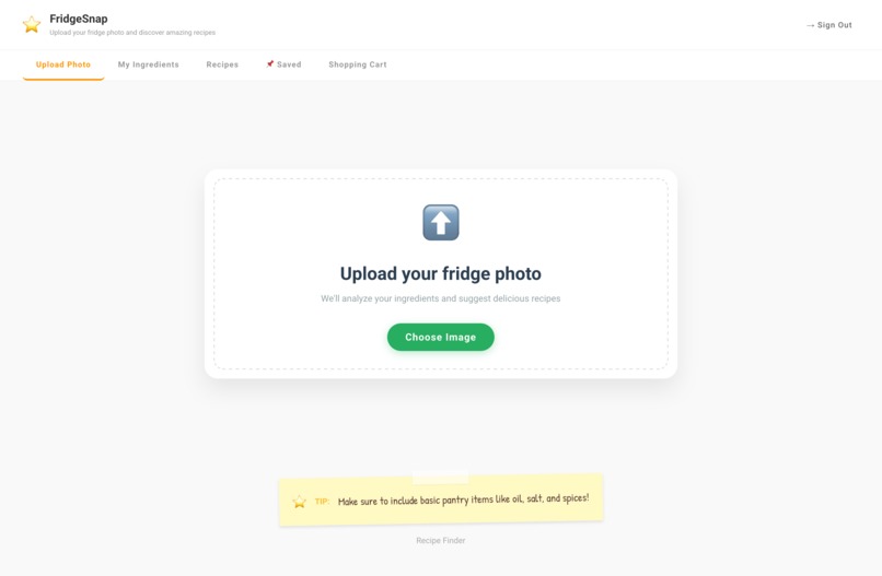 FridgeSnap: From Photo to Fork – screenshot 4