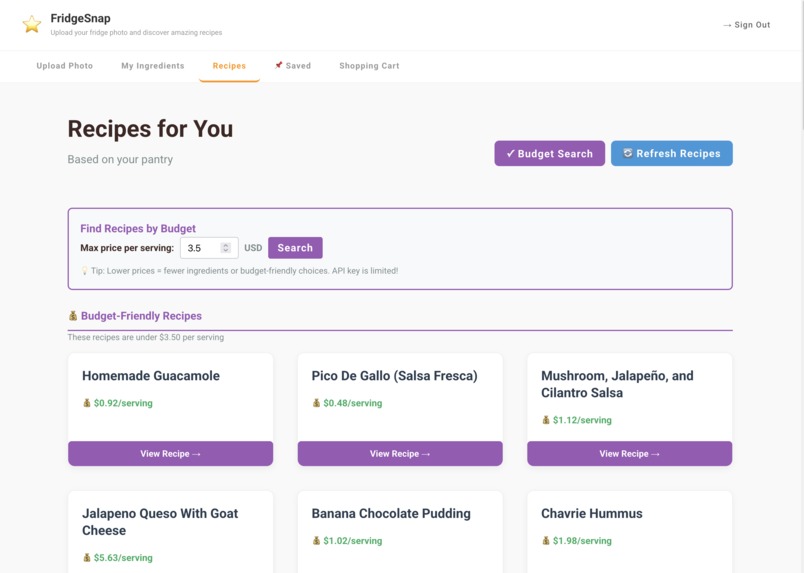 FridgeSnap: From Photo to Fork – screenshot 7