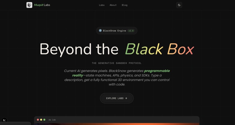 The black-snow engine  - by Muqsit labs – screenshot 1