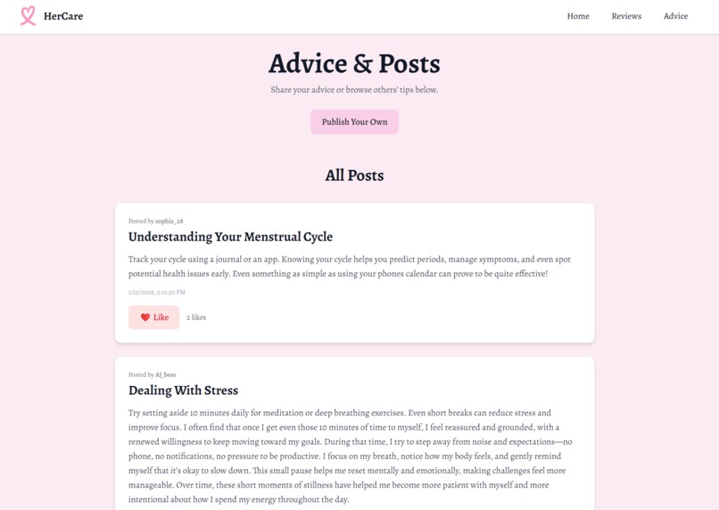 HerCare – screenshot 3