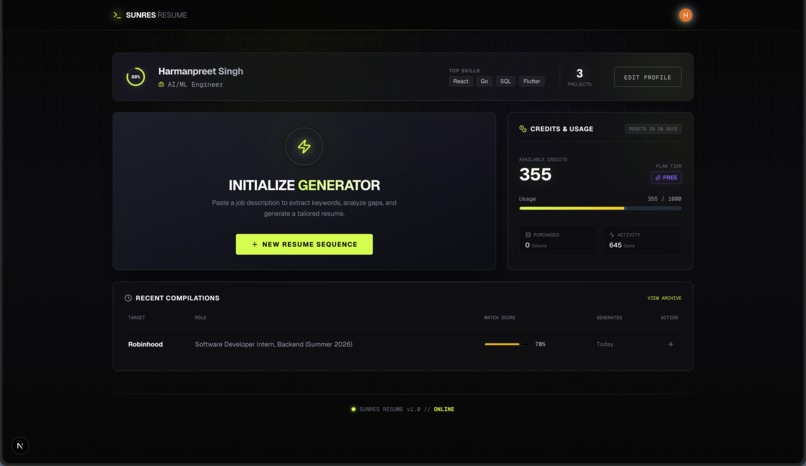 SunRes - Get your dream job interview with perfect resume – screenshot 2