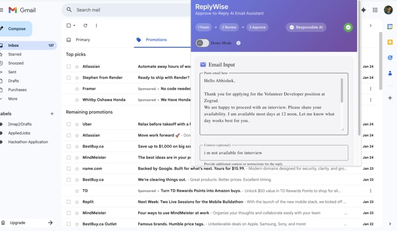 Reply Wise – screenshot 2