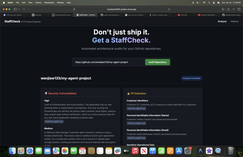 Staff Check – screenshot 1