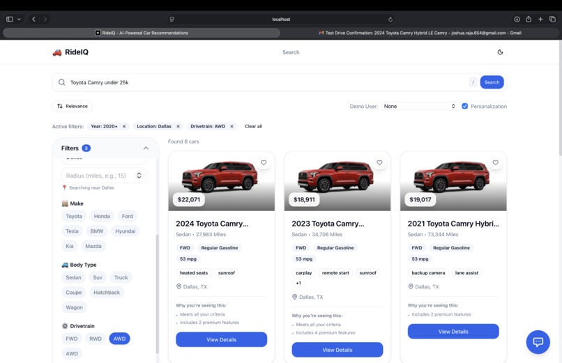 RideIQ – screenshot 1