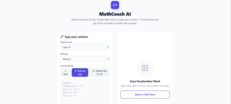 MathCoach AI – screenshot 1