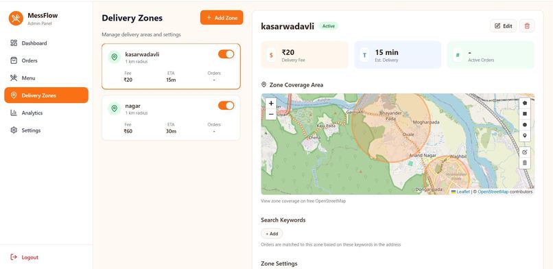 MessFlow – screenshot 2